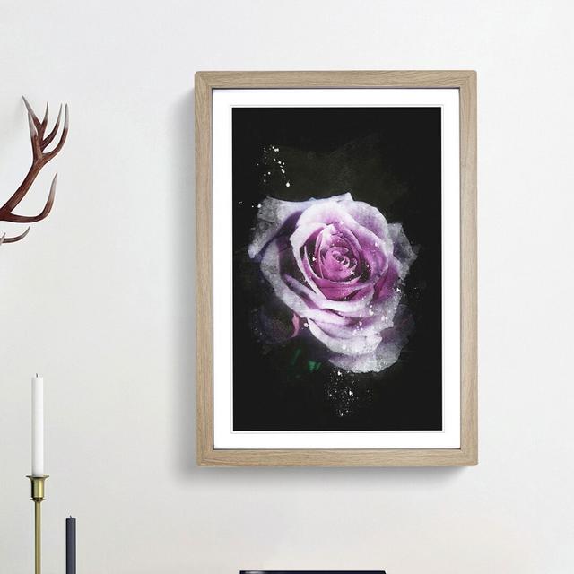 The Pale Purple Rose - Picture Frame Painting Print East Urban Home Size: 45cm H x 33cm W x 2cm D, Frame Option: Oak Framed on Productcaster.