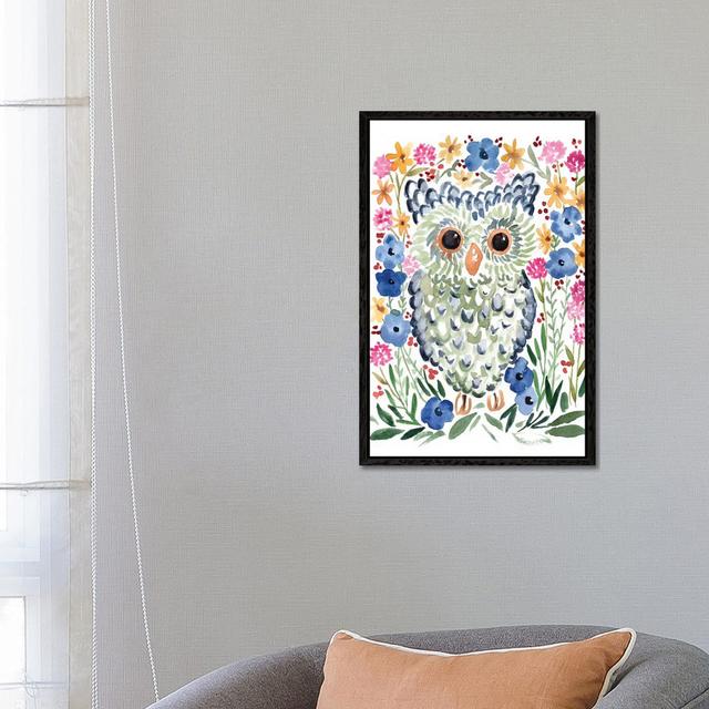 Woodland Owl by Sara Berrenson - Painting Print on Canvas Ebern Designs Format: Black Framed, Size: 66.04cm H x 45.72cm W x 3.81cm D on Productcaster.