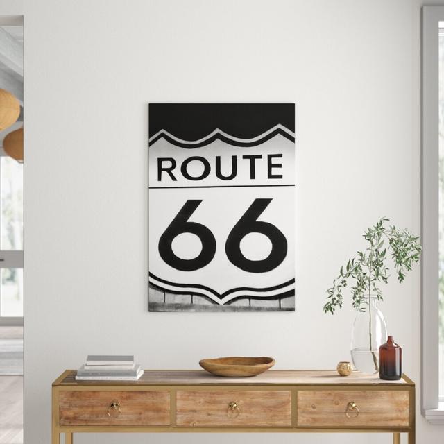 Leinwandbild Modernes Route 66 Schild East Urban Home Größe: 100 cm H x 70 cm B on Productcaster.