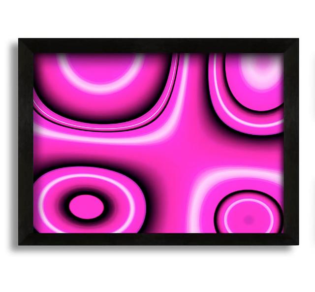 Circles In Squares Pink Framed Print Ivy Bronx Size: 30cm H x 42cm W x 10cm D on Productcaster.