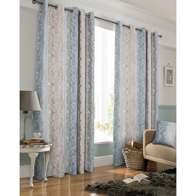 Nyayla Polyester Semi Sheer Grommet / Eyelet Curtain Pair (Set of 2) 17 Stories Curtain Colour: Blush, Panel Size: 46cm Width x 90cm Drop on Productcaster.