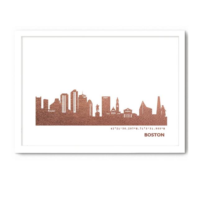 Gerahmtes Poster Boston Skyline Brayden Studio Größe: 33cm H x 43cm W x 4cm D on Productcaster.