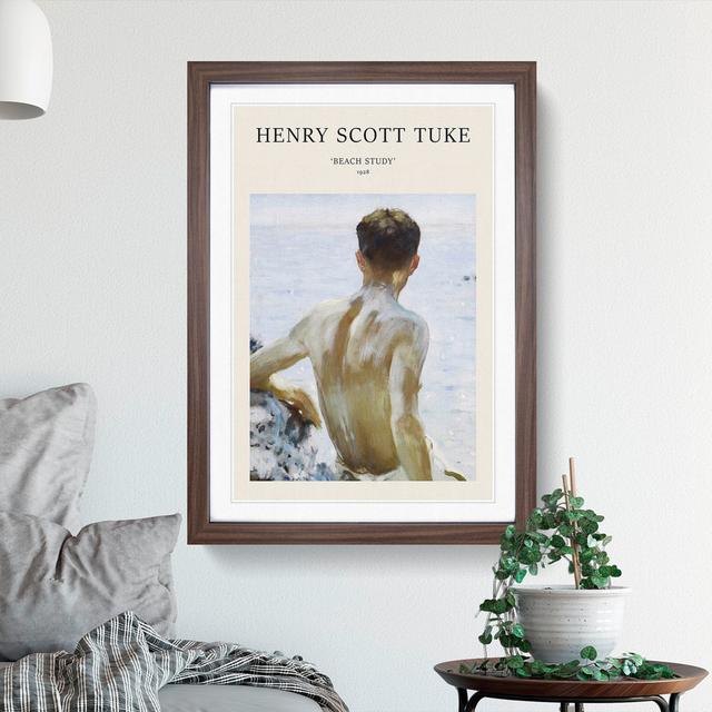 Beach Study by Henry Scott Tuke - Picture Frame Graphic Art East Urban Home Frame Option: Walnut Framed, Size: 48cm H x 36cm W x 2cm D on Productcaster.