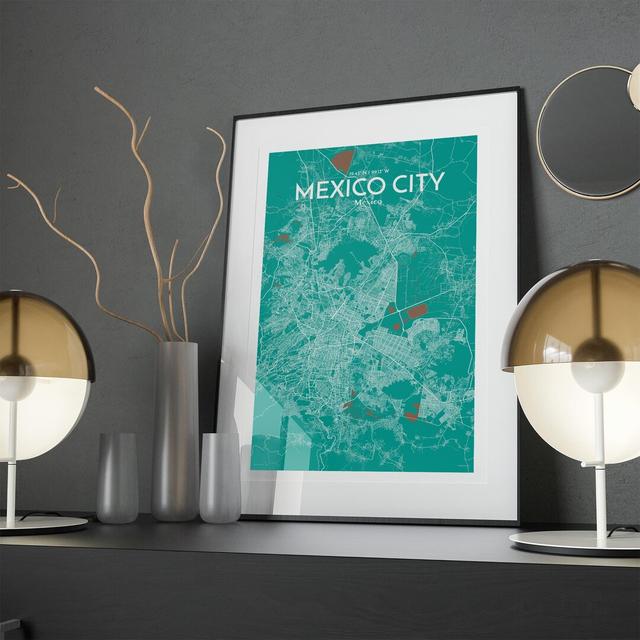 Mexico City Map In Nature - No Frame Print Borough Wharf Size: 17cm H x 11cm W x 0.05cm D on Productcaster.