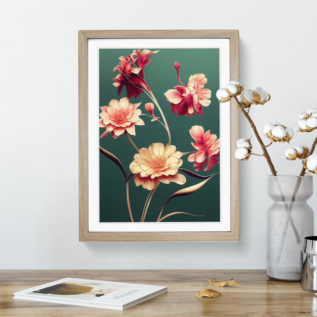 The Classic Flowers No.3 - Single Picture Frame Print Marlow Home Co. Size: 34cm H x 25cm W x 2cm D, Frame Colour: Oak Framed on Productcaster.