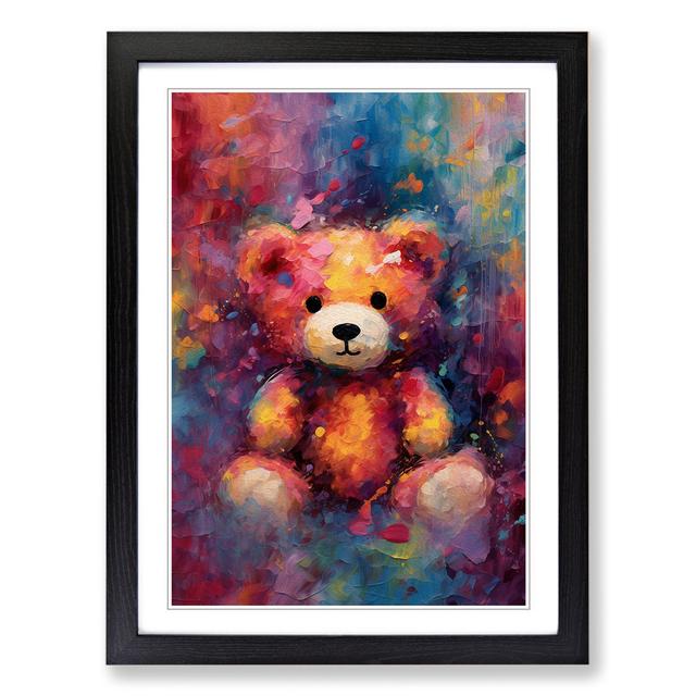 Teddy Bear Abstract No.2 - Single Picture Frame Print on Wood Alpen Home Size: 64cm H x 46cm W x 2cm D, Frame Colour: Black on Productcaster.