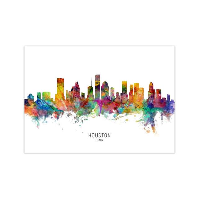 Houston Texas Skyline by Michael Tompsett - Print Ebern Designs Size: 21cm H x 30cm W x 1cm D, Format: Unframed on Productcaster.