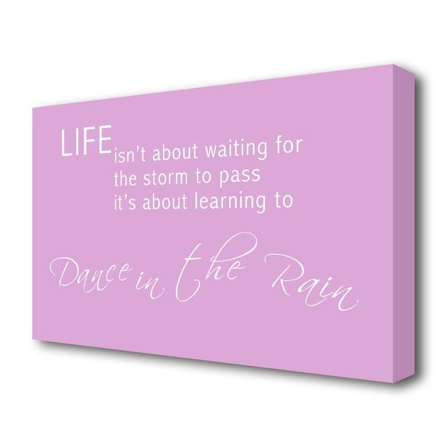 Life Isnt About Waiting 2 - Wrapped Canvas Typography Print East Urban Home Size: 101.6 cm H x 142.2 cm W, Colour: Vivid Pink on Productcaster.