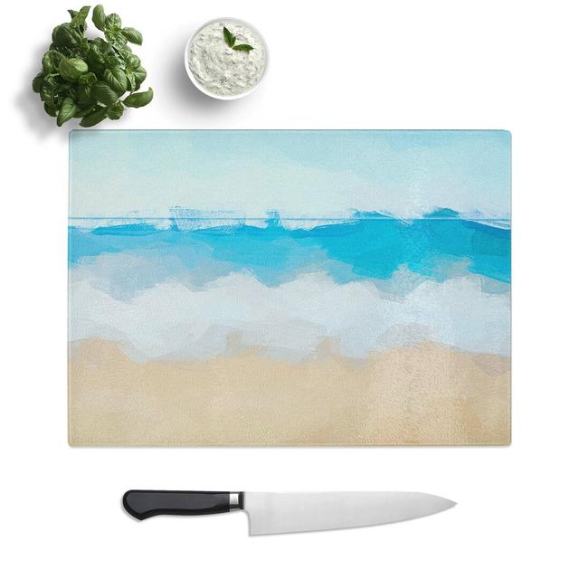 Tempered Glass Upon a Beach in Tarragona Spain in Abstract Chopping Board East Urban Home Size: 28.5 cm W x 20 cm L on Productcaster.