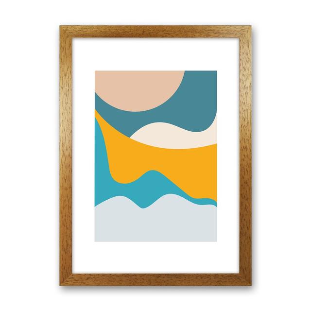 Mita Teal Dunes N14 by Pixy Paper - Print Corrigan Studio Format: Oak Framed, Size: 29.7cm H x 21cm W x 3cm D on Productcaster.