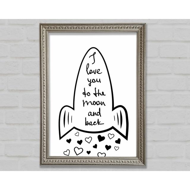 Angel Rocket I Love You Framed Print Happy Larry Size: 59.7cm H x 42cm W x 3cm D on Productcaster.