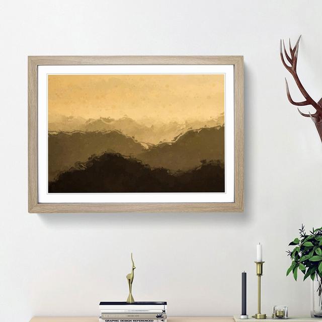 Layers of Mountain in Abstract - Picture Frame Graphic Art Print East Urban Home Size: 48cm H x 65cm W x 2cm D, Frame Option: Oak Framed on Productcaster.