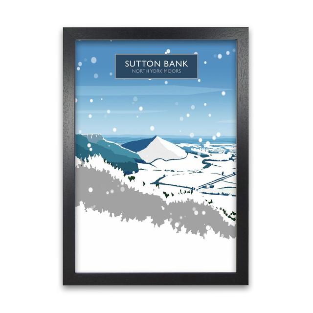 'Sutton Bank in Snow' Graphic Art Print 17 Stories Size: 42cm H x 29.7cm W x 3cm D, Format: Black Framed on Productcaster.