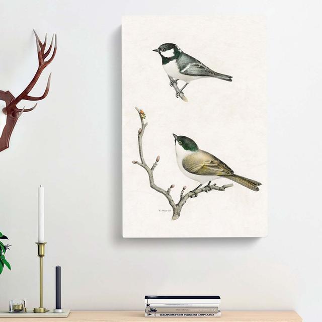 Coal Tit & Marsh Tit by Von Wright - Wrapped Canvas Painting Print East Urban Home Size: 50cm H x 35cm W x 3cm D on Productcaster.