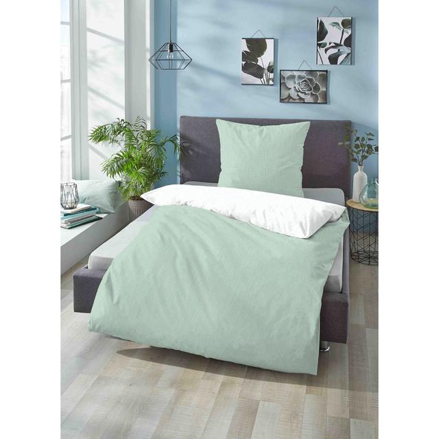 100% Cotton Duvet Set biberna Size: 155 x 220 cm - 1 Pillowcase 80 x 80 cm, Colour: Mint on Productcaster.