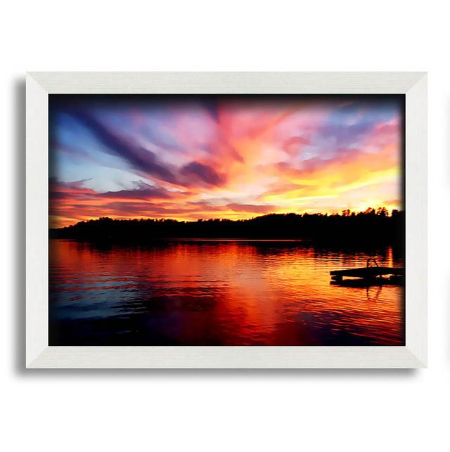 Red River Reflections - Single Picture Frame Art Prints on Canvas Brayden Studio Format: Silver/Black Framed Paper, Size: 59.7cm H x 84.1cm W x 8cm D on Productcaster.