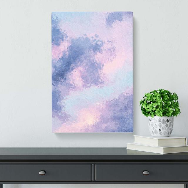 The Purple Clouds In Abstract - Wrapped Canvas Painting East Urban Home Size: 76cm H x 50cm W x 3cm D on Productcaster.