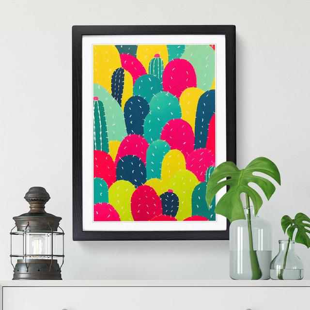 Cactus Cacti Decoupage Natur Pur Size: 64cm H x 46cm W x 2cm D, Format: Oak Framed on Productcaster.