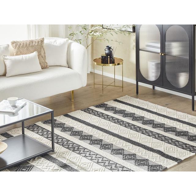 Jaxx Hand Tufted Wool Beige/Grey/Black Rug Gracie Oaks Rug Size: Square 200cm on Productcaster.