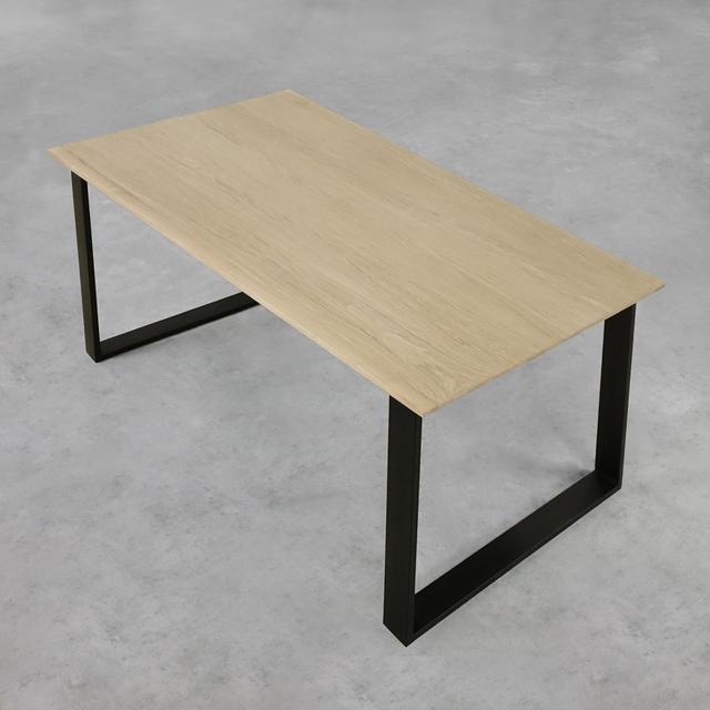 Brinegar Metal Base Dining Table Latitude Run Colour: Unfinished, Size: 75H x 140L x 80Wcm on Productcaster.