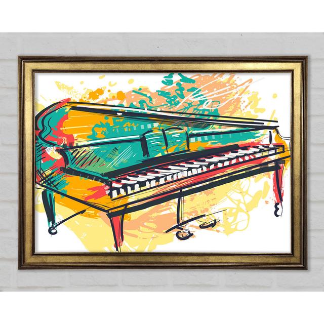 Grand Piano In Colour - Single Picture Frame Art Prints Marlow Home Co. Size: 29.7cm H x 42cm W x 1.5cm D on Productcaster.