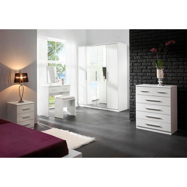 Kirkwood Dressing Table with Mirror 17 Stories Colour: Black on Productcaster.