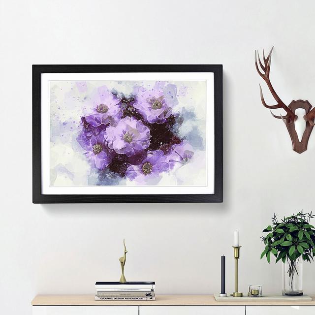 Lilac Flower in Abstract - Picture Frame Painting Print East Urban Home Size: 27cm H x 36cm W x 2cm D, Frame Option: Black Framed on Productcaster.