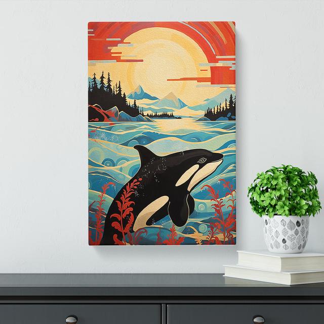 Orca Whale Modern Art House of Hampton Size: 76cm H x 50cm W x 3cm D on Productcaster.