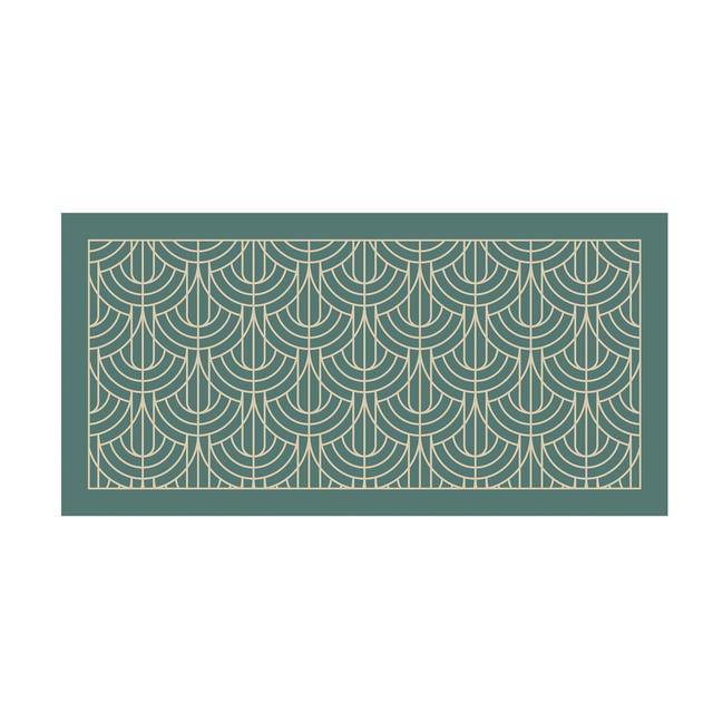 Rectangular Helwin Geometric Green/Gold Area Rug East Urban Home Rug Size: Rectangle 120 x 240cm on Productcaster.