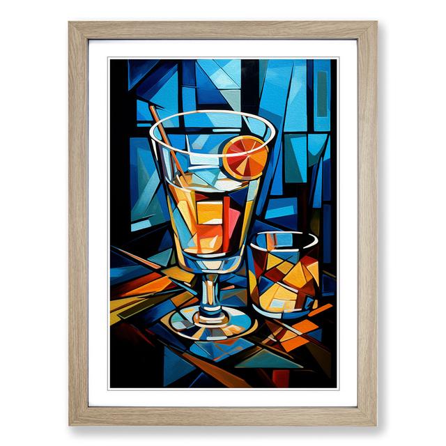 Cocktail Cubism No.2 Marlow Home Co. Format: Oak Framed, Size: 64cm H x 46cm W on Productcaster.