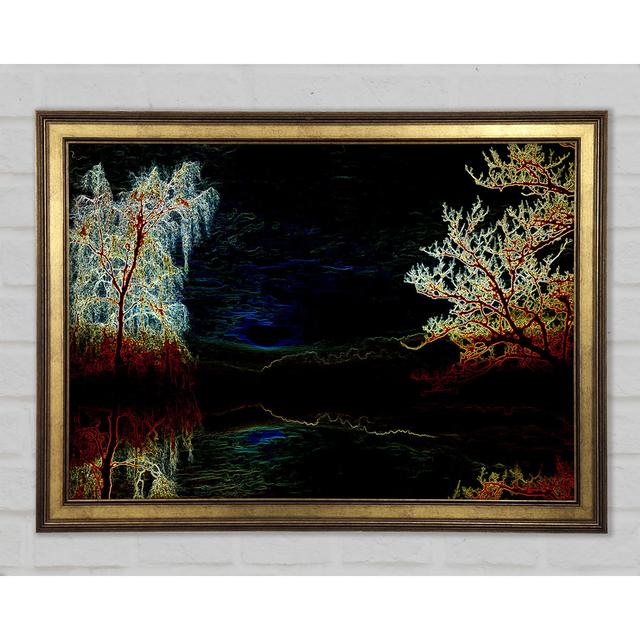 Abstract Neon Landscape 19 - Single Picture Frame Art Prints Ophelia & Co. Size: 59.7cm H x 84.1cm W x 1.5cm D on Productcaster.