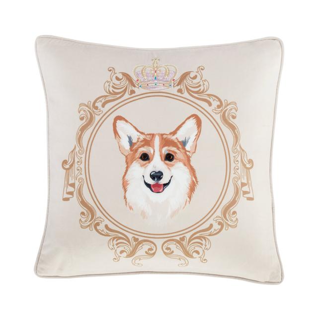 Bridgerton By Catherine Lansfield Mr Newton Corgi Soft Touch 45x45cm Cushion Bridgerton by Catherine Lansfield Fill Material: Polyester/Polyfill on Productcaster.