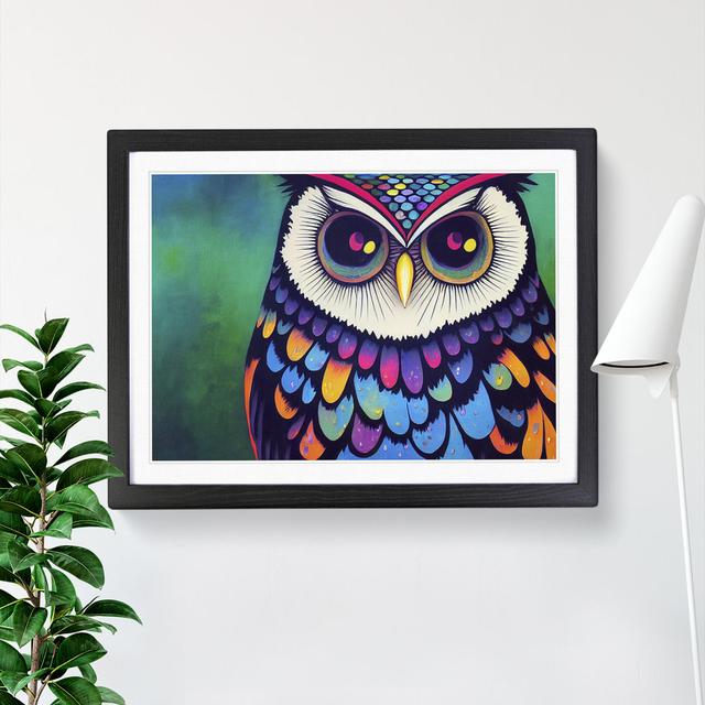 Colourful Owl Vol.2 - Single Picture Frame Print Alpen Home Frame Colour: Black Framed, Size: 34cm H x 46cm W x 2cm D on Productcaster.