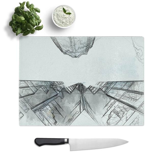 Tempered Glass Sketching the Architecture Vol.70 Chopping Board East Urban Home Size: 39 cm W x 28.5 cm L on Productcaster.