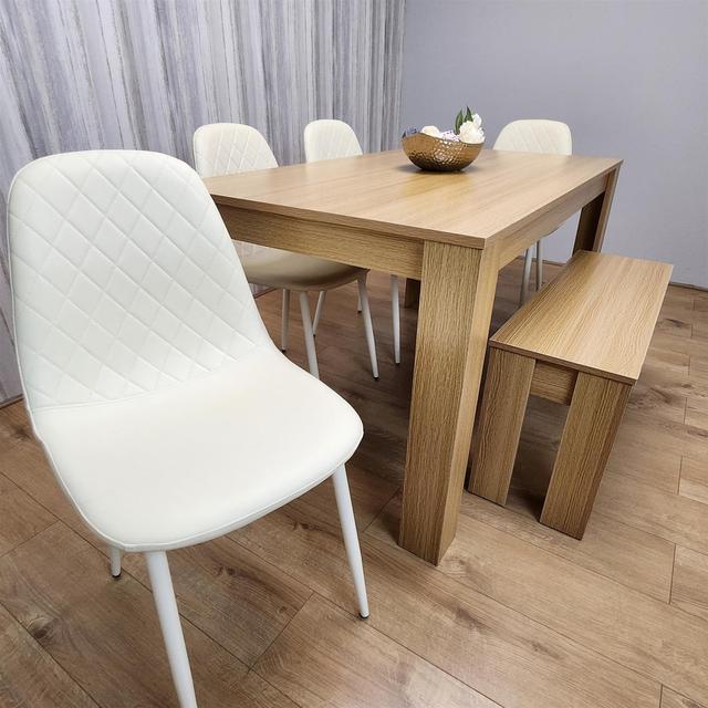 Nykayla 6 - Person Dining Set 17 Stories Chair Colour: Cream on Productcaster.