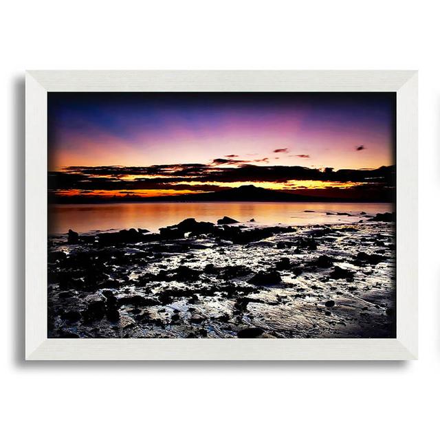 Sunrays Over The Ocean Sky - Print Highland Dunes Format: White Framed Paper, Size: 59.7cm H x 84.1cm W x 10cm D on Productcaster.