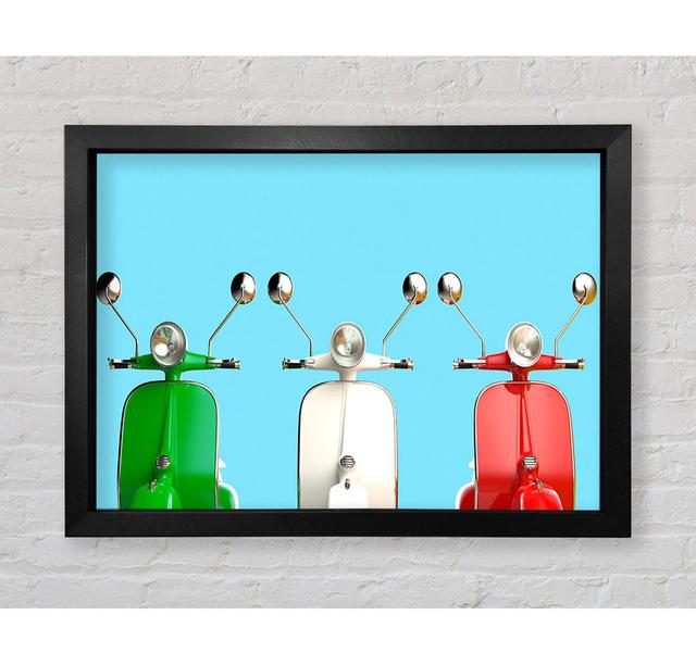 Three Vespas Italy - Single Picture Frame Art Prints Bright Star Size: 84.1cm H x 118.9cm W x 3.4cm D on Productcaster.