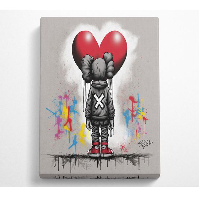 Graffiti Love - Wrapped Canvas Art Prints Bright Star Size: 81.3cm H x 50.8cm W x 10cm D on Productcaster.