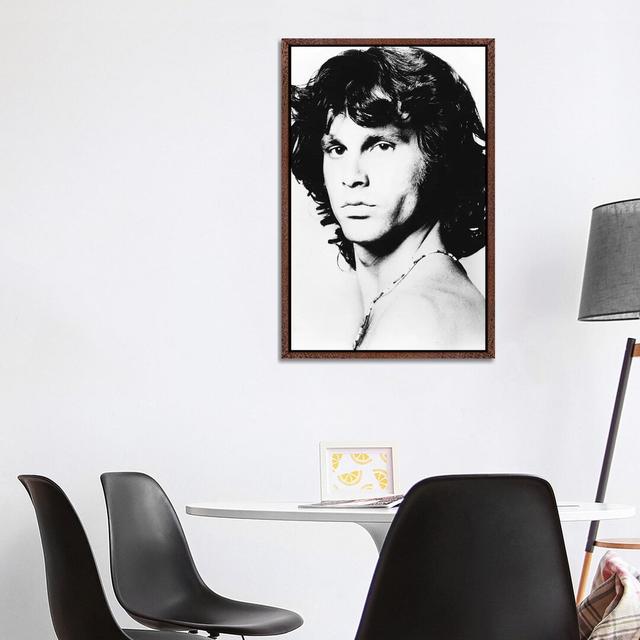 Jim Morrison Pose I by Radio Days - Print on Canvas George Oliver Size: 101.6cm H x 66.04cm W x 3.81cm D, Format: Classic Brown Wood Framed on Productcaster.