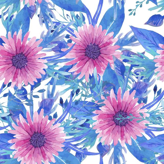 Wasco Seamless Floral Pattern by Olha_Kostiuk - Wrapped Canvas Graphic Art ClassicLiving Size: 30cm H x 30cm W x 3.8cm D on Productcaster.