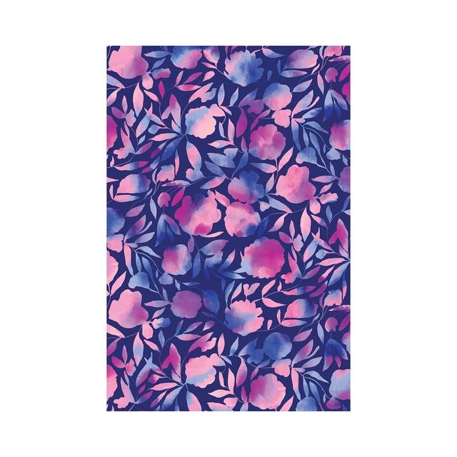 Watercolour Floral Papercut Blue Purple by Jacqueline Maldonado - Wrapped Canvas Art Prints ClassicLiving Size: 45.72cm H x 30.48cm W x 1.91cm D on Productcaster.