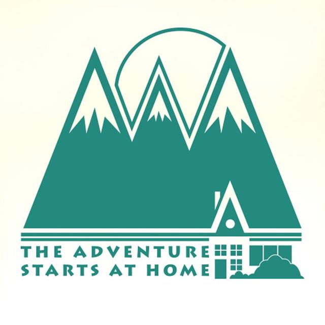 The Adventure Starts At Home Wall Sticker 17 Stories Colour: Aqua Green on Productcaster.