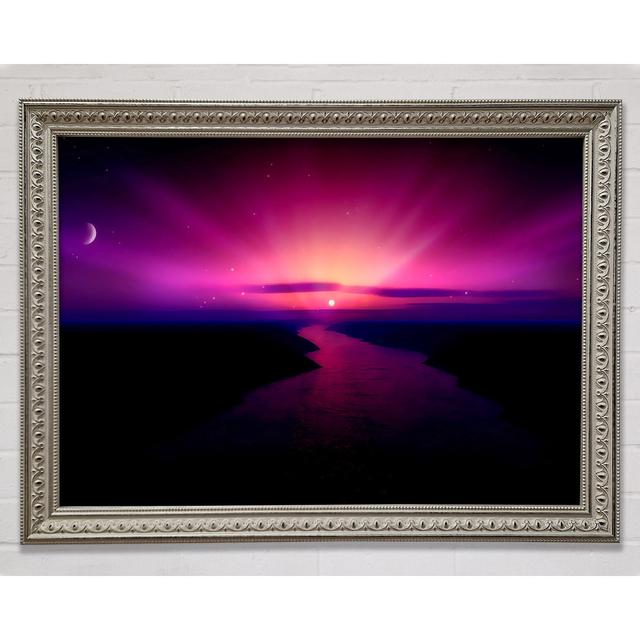 Morning Purple Sunrise - Single Picture Frame Art Prints Brayden Studio Format: Bronze Framed Paper, Size: 84.1cm H x 118.9cm W x 3.4cm D on Productcaster.