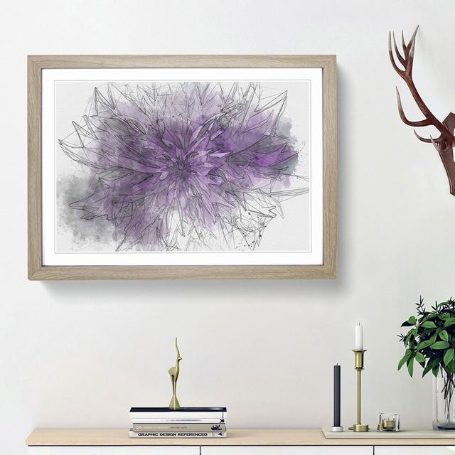 Striking Purple Flower in Abstract - Picture Frame Painting Print East Urban Home Size: 27cm H x 36cm W x 2cm D, Frame Option: Oak Framed on Productcaster.