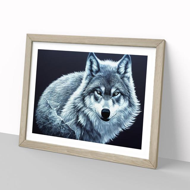 Wolf Portrait Vol.3 - Picture Frame Graphic Art Alpen Home Size: 46cm H x 64cm W x 2cm D, Frame Colour: Oak Framed on Productcaster.