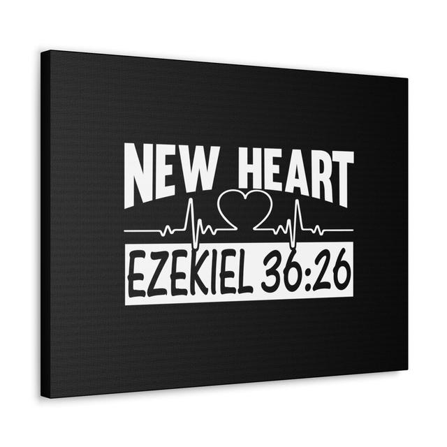 Ezekiel 36:26 New Heart Bible Verse Canvas Christian Wall Art Fleur De Lis Living Size: 30.48cm H x 40.64cm W on Productcaster.