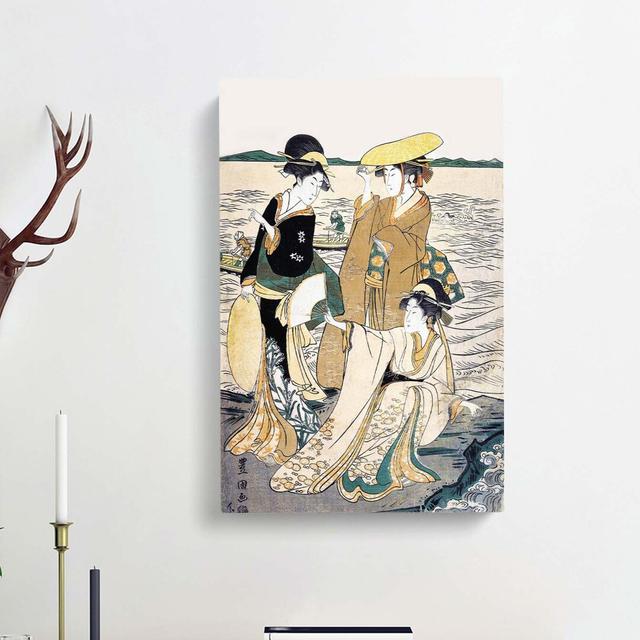 Young Ladies by the Seashore by Utagawa Toyokuni - Wrapped Canvas Painting Print East Urban Home Size: 60cm H x 40cm W x 3cm D on Productcaster.