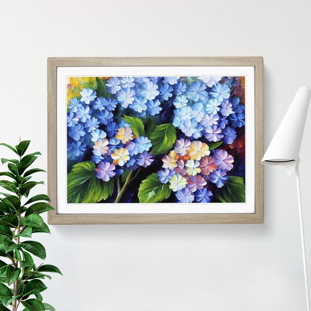 Hydrangea Flowers Vol.3 - Picture Frame Painting Marlow Home Co. Frame Colour: Oak, Size: 46cm H x 64cm W x 2cm D on Productcaster.