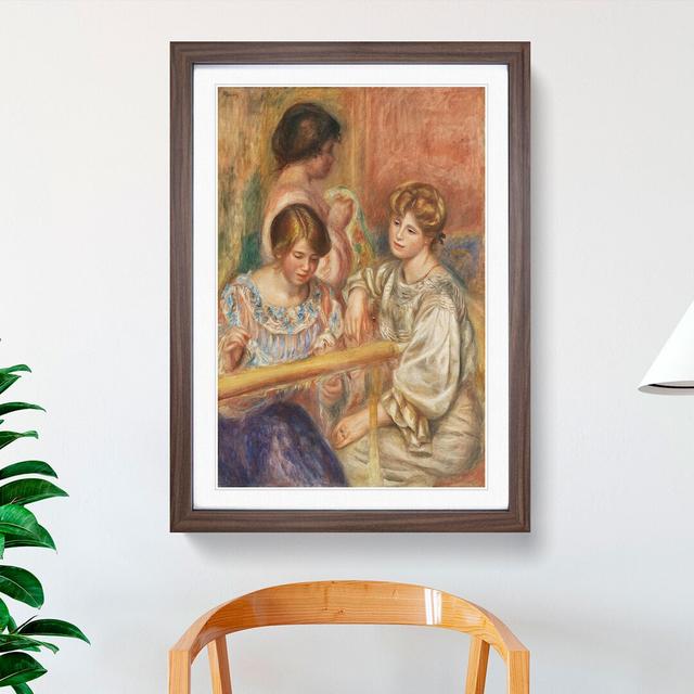 Embroiderers by Pierre-Auguste Renoir - Picture Frame Painting East Urban Home Frame Option: Walnut, Size: 65cm H x 48cm W x 2cm D on Productcaster.