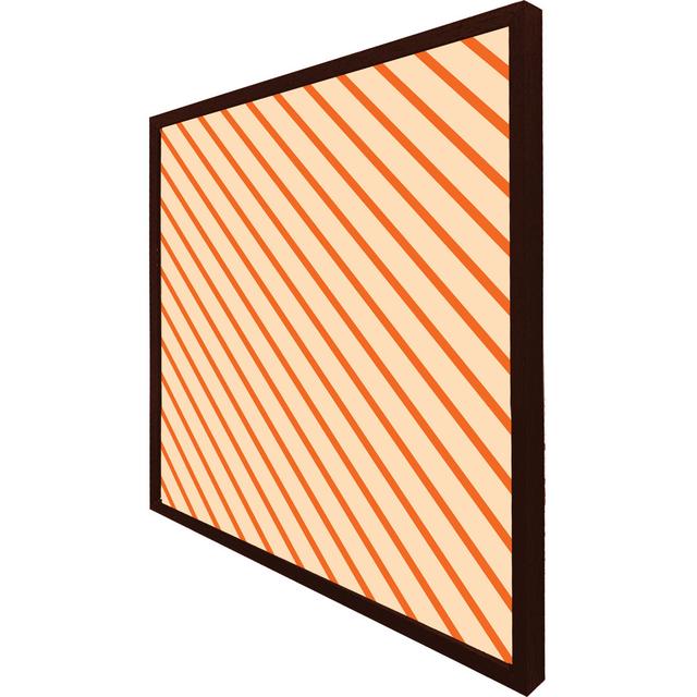 Harborside Orange Lines - Single Picture Frame Print Latitude Run Size: 61cm H x 61cm W x 4cm D, Format: Brown Framed on Productcaster.